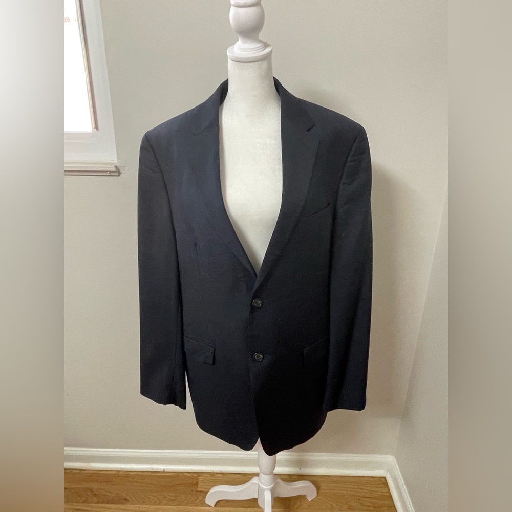 LAUREN Ralph Lauren Trim Fit 100% Wool Blazer 44R (22x31)‎ Dark Navy/Black